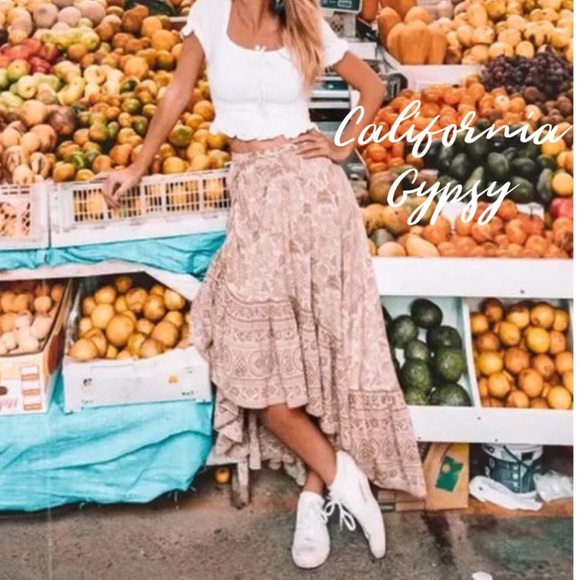 Gypsy Boho Western Ruched Tassel Skirt - Picture 13 of 15